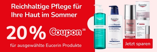 20 % Rabatt auf viele Eucerin-Produkte mit Code Eucerin20 - Weitere Bedingungen siehe Fußnote 38