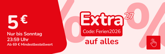 5 € mit Code Ferien2026 auf alles sparen - Weitere Bedingungen siehe Fußnote 27