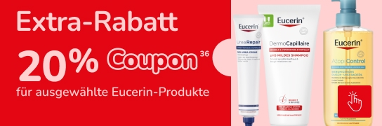 20 % Extra-Rabatt auf ausgewählte Eucerin-Produkte - Weitere Bedingungen siehe Fußnote 36