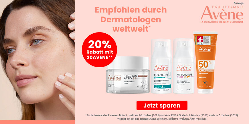 20 % Extra-Rabatt auf viele Avene-Produkte mit dem Code: 20Avene – Details in Fußnote 22