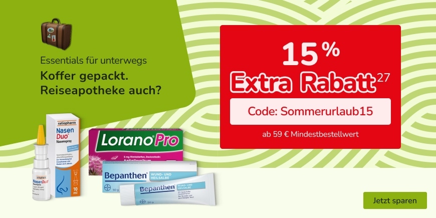 15 % Extra Rabatt mit Code Sommerurlaub15 - Weitere Bedingungen siehe Fußnote 27